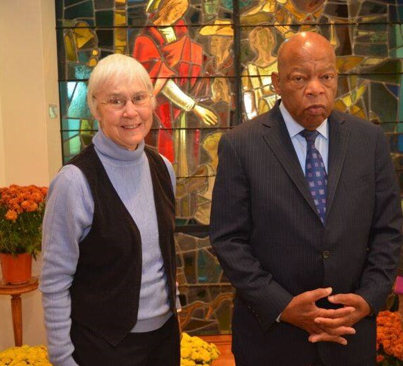 St. Joseph Sr. Barbara Lum and Rep. John Lewis during an October 2016 visit to the Sisters of St. Joseph of Rochester's motherhouse in New York. Lewis made the personal visit to pay tribute to the sisters he said saved his life on Bloody Sunday in 1965. (