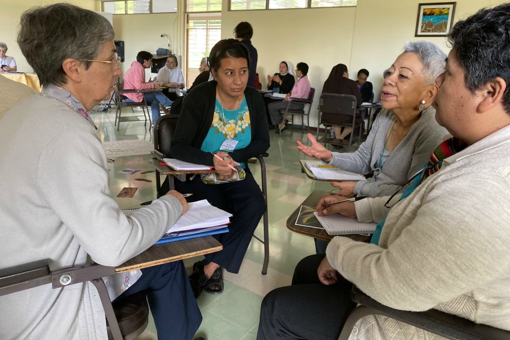 Participants discuss their countries' issues at the Nov. 30-Dec. 2, 2019, gathering of the Confederation of Latin American and Caribbean Religious. (GSR photo/Soli Salgado)