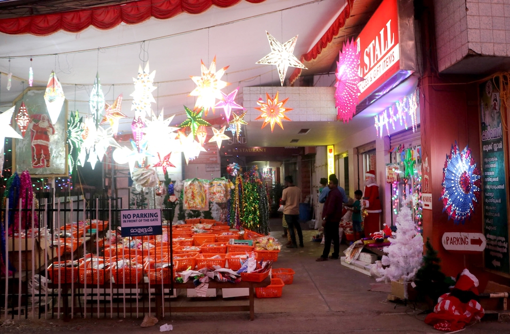 Deserted Christmas stalls are seen in Thiruvananthapuram, India, Dec. 11, 2016. (CNS/Anto Akkara) 