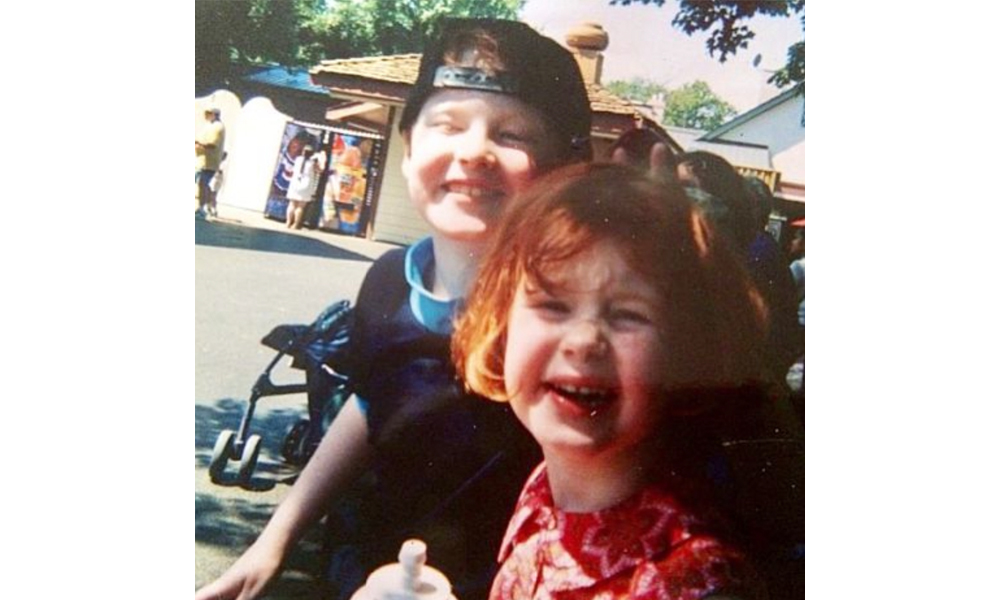 My brother, Cameron, and me as kids at an amusement park (Courtesy of Ellen Pattisall)