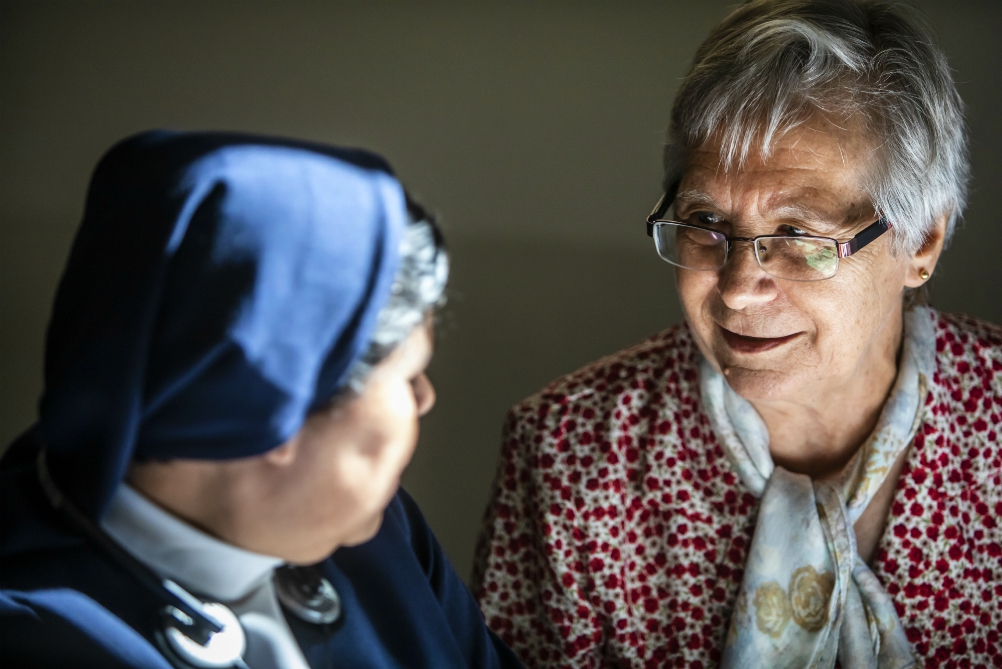 Guardian Angel Sr. Carmela Gibaja Izquierdo, right, ministers in El Salvador and is a representative of Central America's regional Talitha Kum network, Red Ramá. (Courtesy of Talitha Kum)