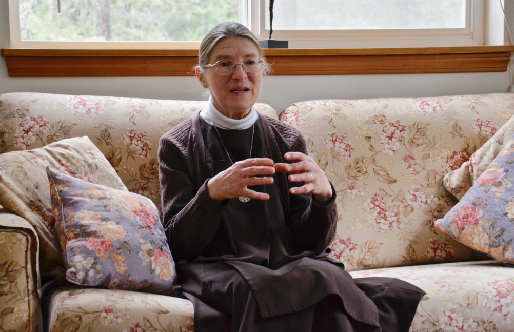 Sr. Nancy Casale talks about the importance of solitude for the Carmelite Sisters of Mary on Jan. 30 in Newport, Washington. (GSR photo / Dan Stockman)