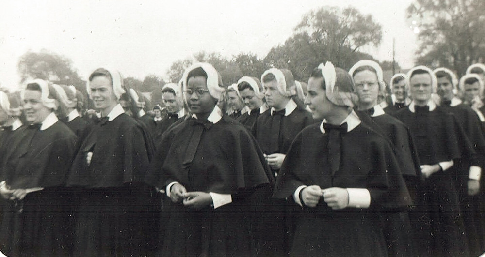 Sr. Cora Marie Billings enters the Sisters of Mercy in Merion, Pennsylvania, on Aug. 22, 1956. (Courtesy of Sisters of Mercy)