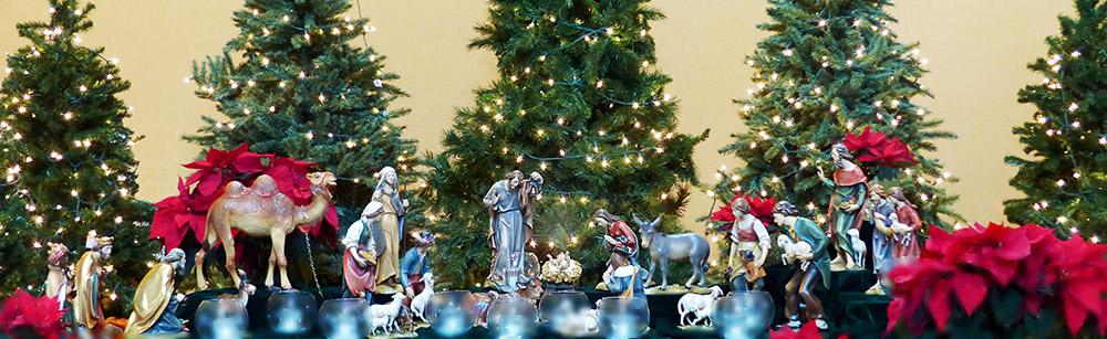 A Christmas crèche is displayed at the Church of Our Lady of Loretto, Notre Dame, Indiana, during the 2019 Christmas season. (Provided photo)