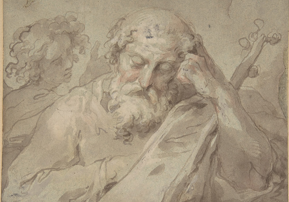 "The Dream of Saint Joseph," Anonymous, Italian, first half of the 18th century, in ink (Metropolitan Museum of Art)