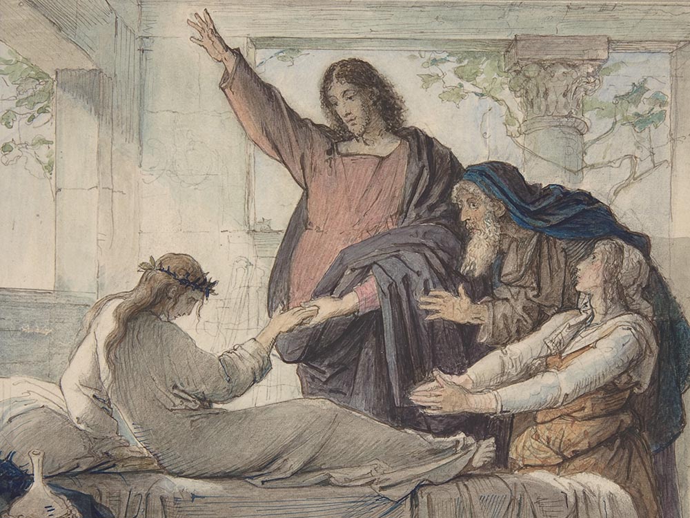 "The Raising of the Daughter of Jairus" (1873) by German artist Eduard Julius Friedrich Bendemann (Metropolitan Museum of Art)