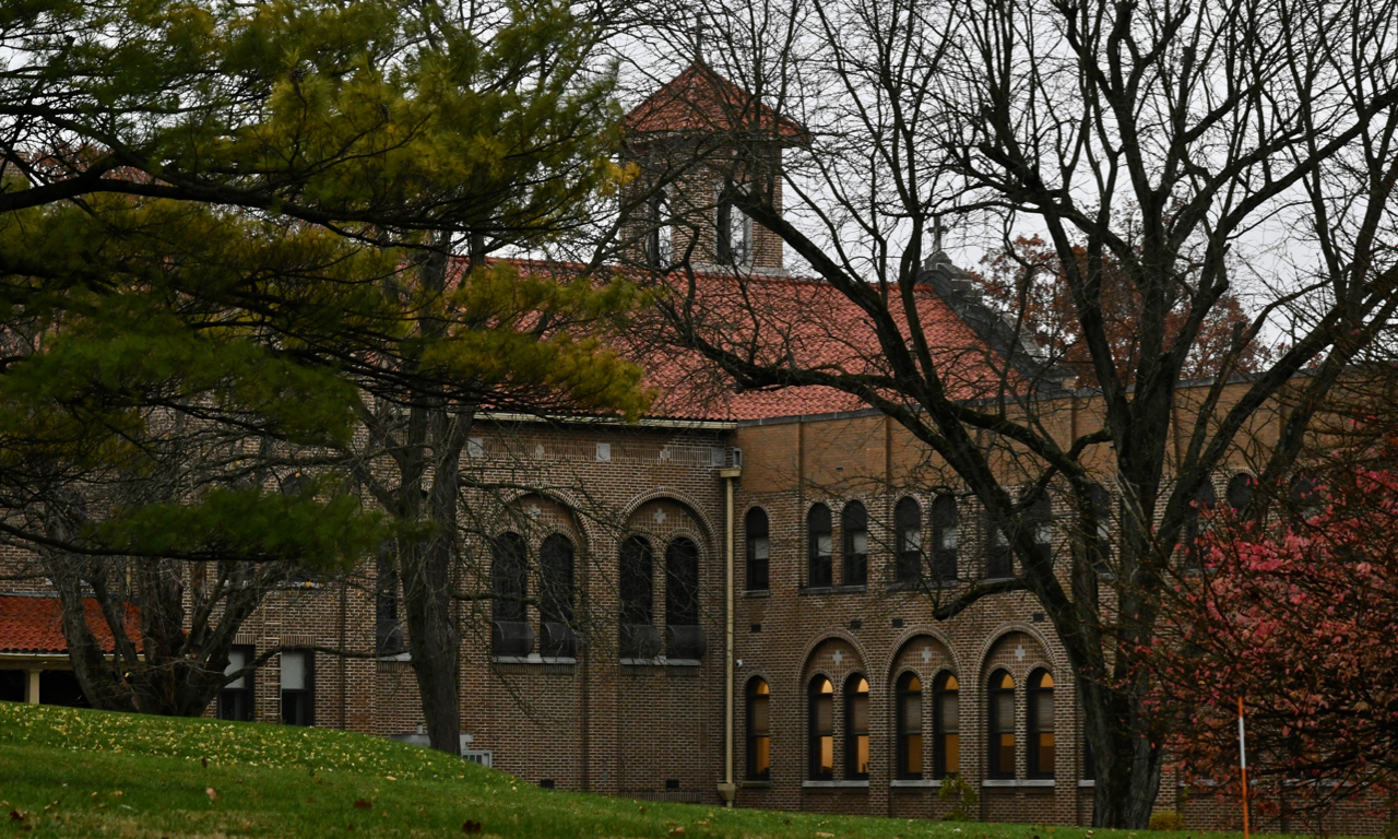 The Spanish Mission style buildings on the Victory Noll campus in Huntington, Indiana, have been sold to the county community corrections program. (GSR photo/Dan Stockman) The Spanish Mission style buildings on the Victory Noll campus in Huntington, Indiana, have been sold to the county community corrections program. (GSR photo/Dan Stockman)