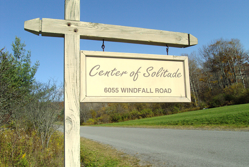 The signpost for the Center for Solitude in Belmont, New York (Courtesy of the Sisters of Mercy)