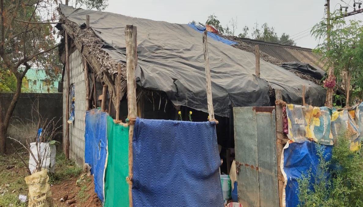 Fr. A. Pitchaimuthu, a priest of the Archdiocese of Pondicherry and Cuddalore in India, lived in this roadside hut the last 10 years of his life. He died Jan. 20 at age 82. (Sujata Jena)