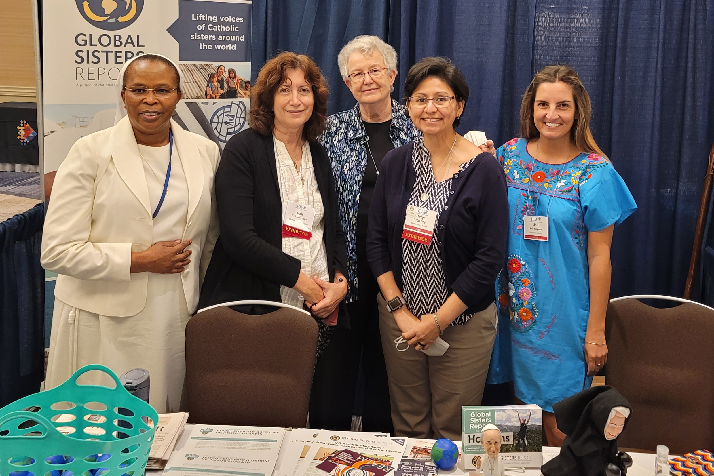 From left: Sr. Jane Wakahiu, head of the Catholic Sisters Initiative at the Conrad N. Hilton Foundation; Gail DeGeorge, editor of Global Sisters Report; Ursuline Sr. Michele Morek, GSR sister liaison; Benedictine Sr. Helga Leija, sister liaison for Spanis