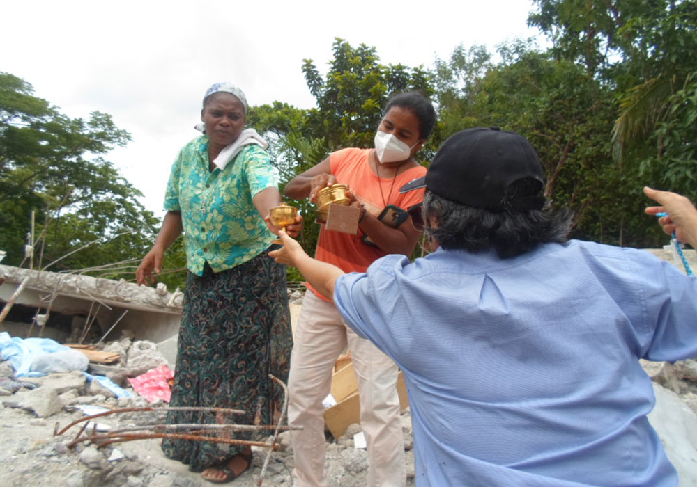 A small orphanage in Sous Lavi was destroyed in the 7.2-magnitude earthquake, killing a priest who worked there. (Courtesy of the Missionary Sisters of the Immaculate Heart of Mary)