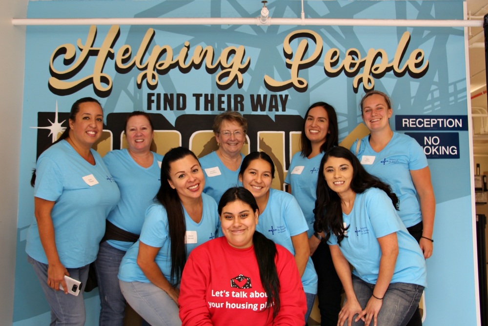 Samaritans of our times who spent their day of service at Bridges at Kraemer Place, a 24-hour emergency homeless shelter facility in Anaheim, California (Courtesy of the Sisters of St. Joseph of Orange) 