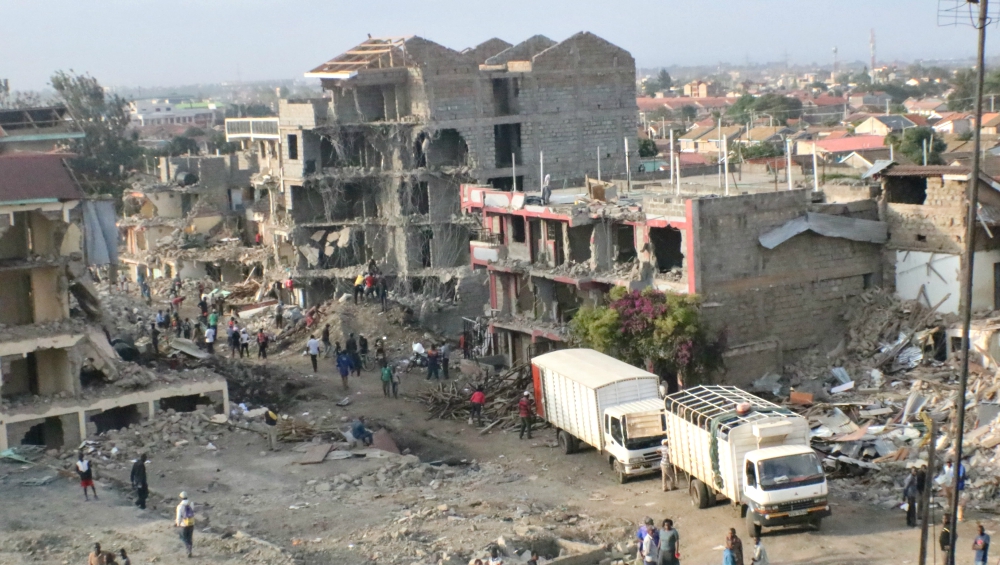 Thousands of families have been left homeless in Kayole slum in Nairobi, Kenya, as a result of demolition by the government to make way for a new highway link and housing developments. (Doreen Ajiambo)