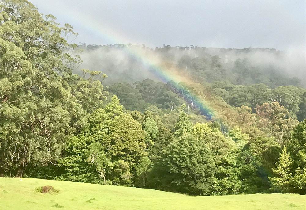 A rainbow at Jamberoo Abbey is a reminder of the promise of God to be with God's people. (Courtesy of Lee-Ann Wein)