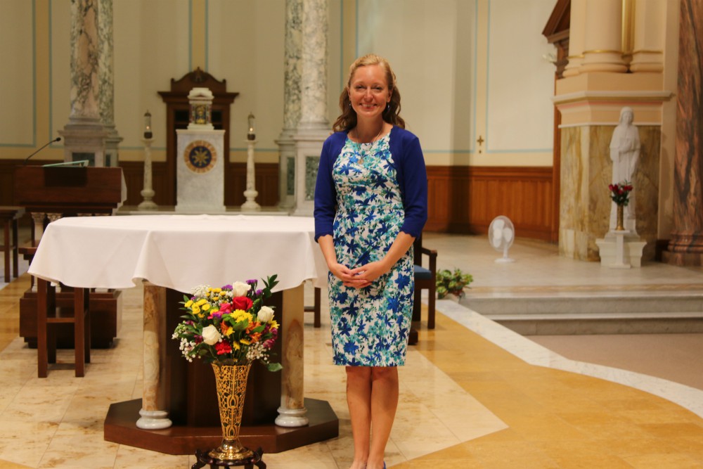 Sister of Charity of Cincinnati Tracy Kemme on July 25, the day she professed perpetual vows, in the Chapel of the Immaculate Conception at the Mount St. Joseph Motherhouse (Courtesy of the Sisters of Charity of Cincinnati) Sister of Charity of Cincinnati Tracy Kemme on July 25, the day she professed perpetual vows, in the Chapel of the Immaculate Conception at the Mount St. Joseph Motherhouse (Courtesy of the Sisters of Charity of Cincinnati)