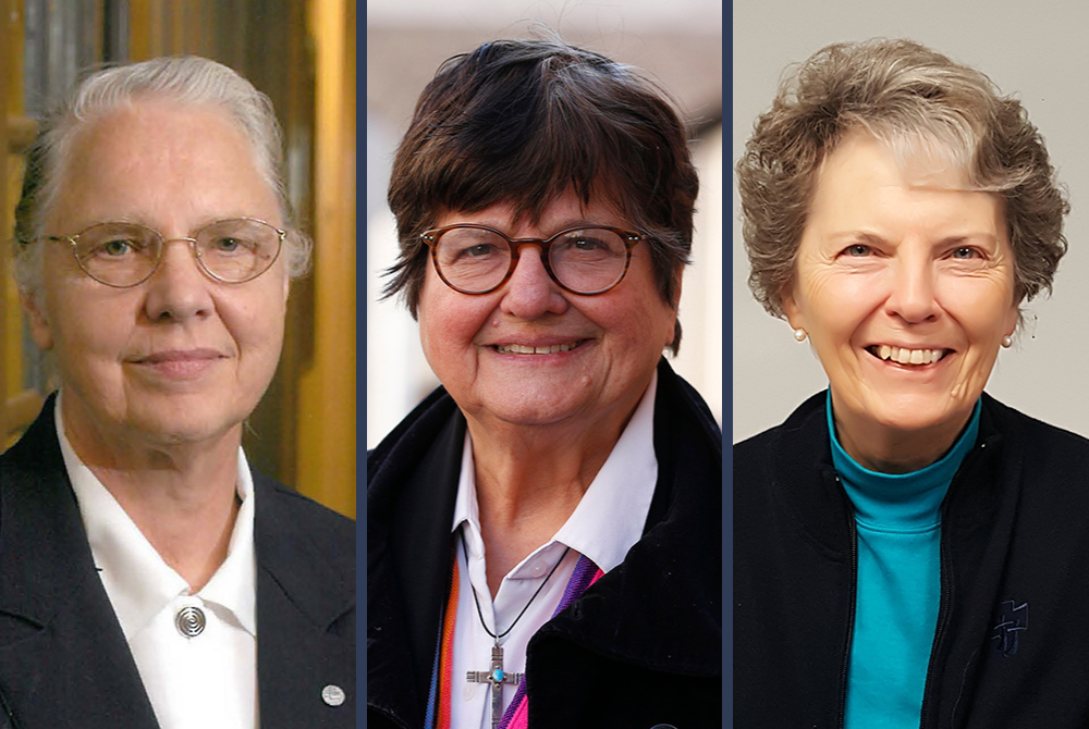 The inaugural recipients of LCWR's Lifetime Achievement Awards: from left, Sr. Amata Miller ; Sr. Helen Prejean; and Sr. Joyce Meyer (GSR composite/Photos courtesy of )