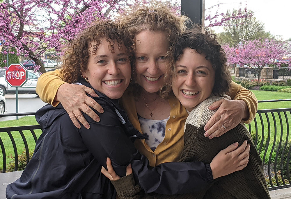 My own service support system at Nazareth has included my site director, Ellen Sprigg, center, and her daughter, Lauren, left. (Courtesy of Judy Gerwe)