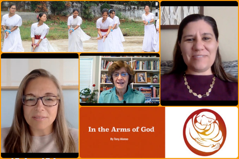 Images from the Church of Our Lady of Loretto's Zoom liturgy, which was held March 22, 2020, through June 20, 2021 (Screenshots courtesy of Sisters of the Holy Cross and Jane Pitz)