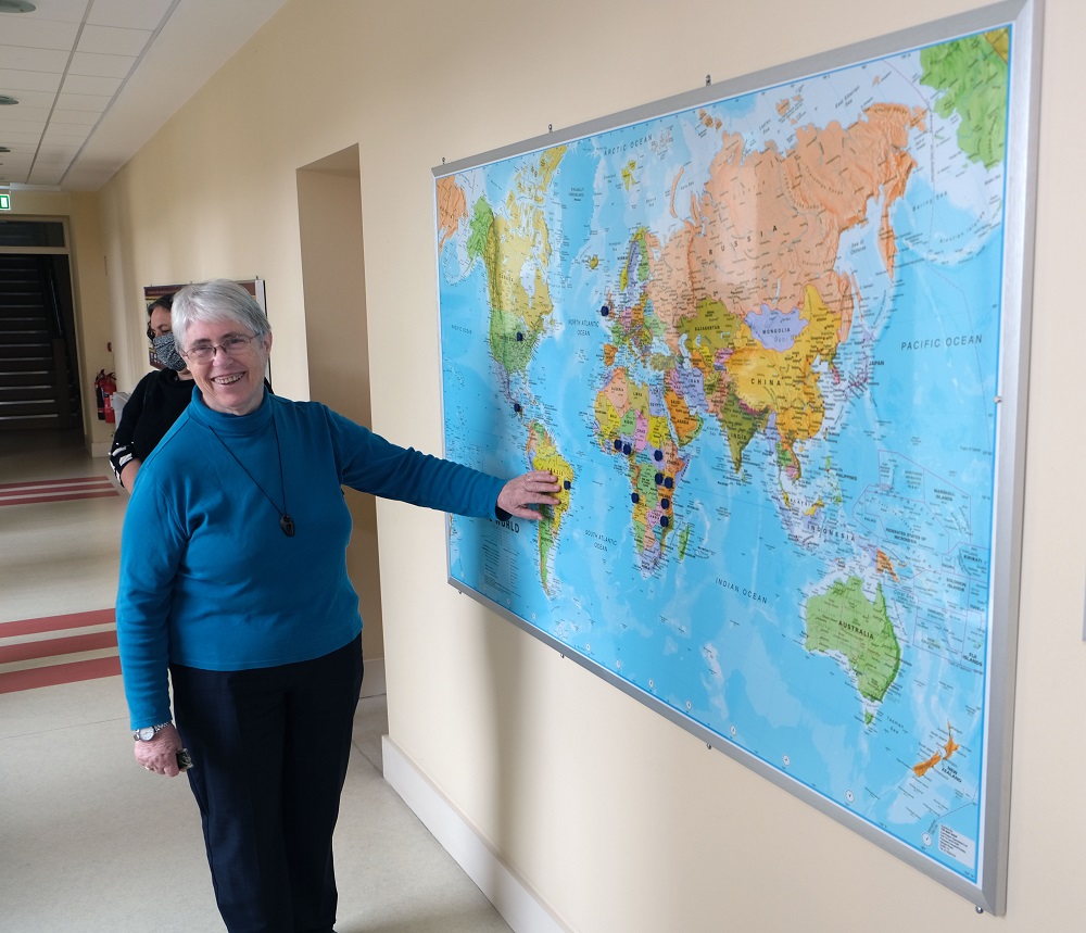 Sr. Sheila Campbell reminisces on her world travels (Courtesy of Sheila Campbell)