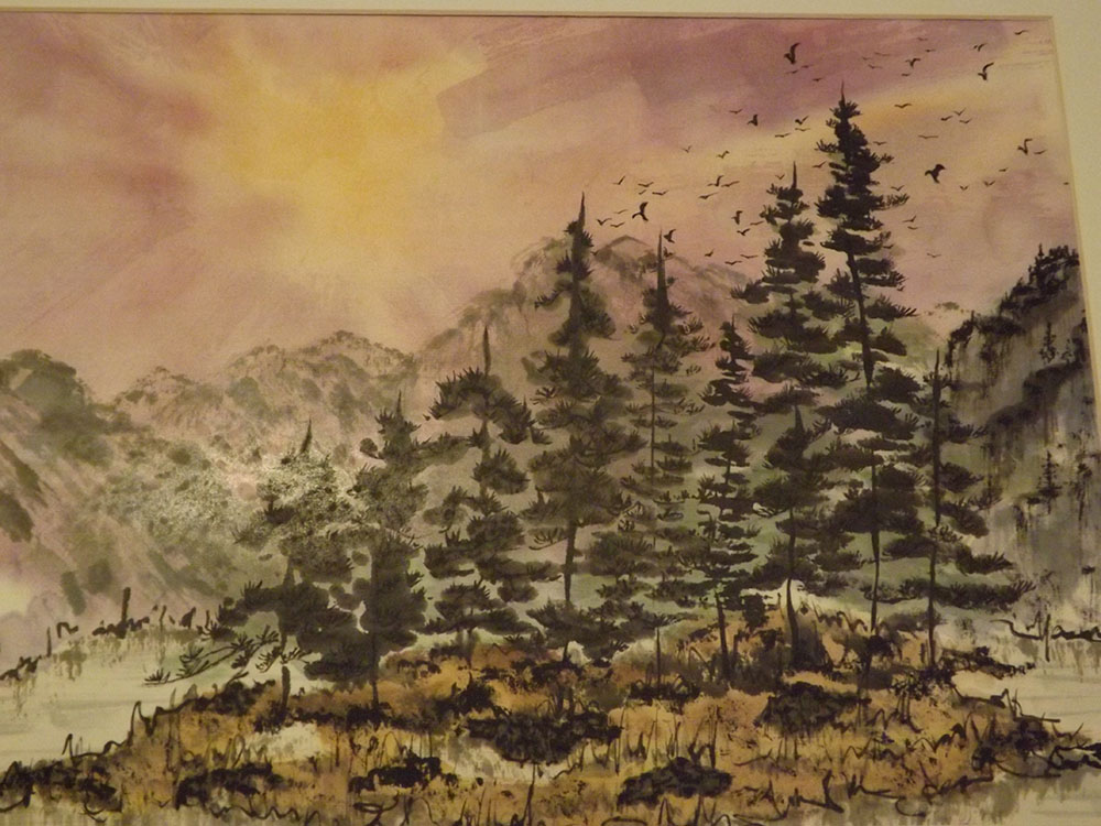 Dominican Sr. Mary Anna Euring calls this painting of the mountains "Morning Serenade" in honor of how the song of birds awakens the new day. The original hangs in the emergency room of Good Samaritan Hospital Medical Center in West Islip, New York.