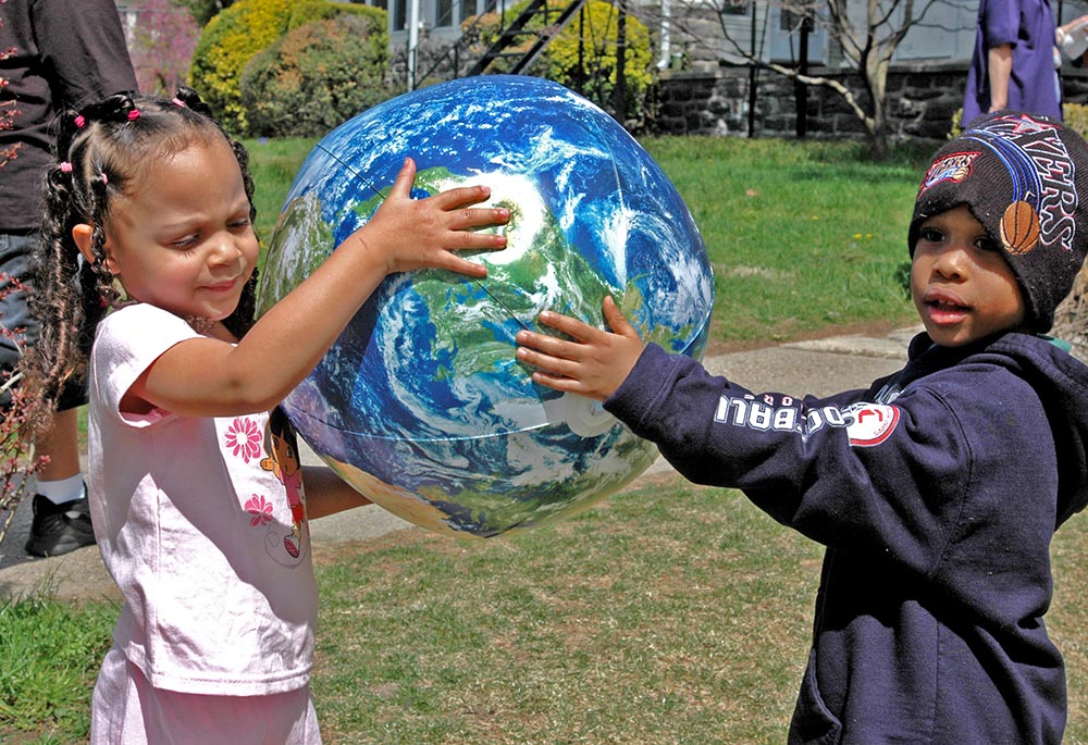 Children participate in a 2007 Earth Day celebration hosted by the Sisters of St. Joseph Earth Center in Philadelphia. (Courtesy of Mary Elizabeth Clark)