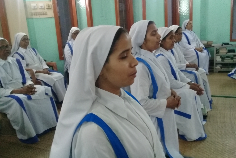 Sisters of the Mary Queen of the Apostles in Bangladesh take turns participating in a 24-hour devotional prayer for those affected by the coronavirus, for health care workers, and for scientists to create an antidote or medicine to treat the virus.