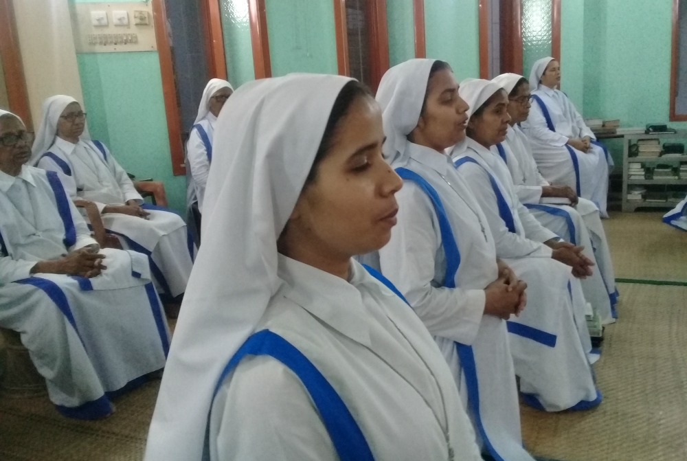Sisters of the Mary Queen of the Apostles in Bangladesh take turns participating in a 24-hour devotional prayer for those affected by the coronavirus, for health care workers, and for scientists to create an antidote or medicine to treat the virus. Sisters of the Mary Queen of the Apostles in Bangladesh take turns participating in a 24-hour devotional prayer for those affected by the coronavirus, for health care workers, and for scientists to create an antidote or medicine to treat the virus.