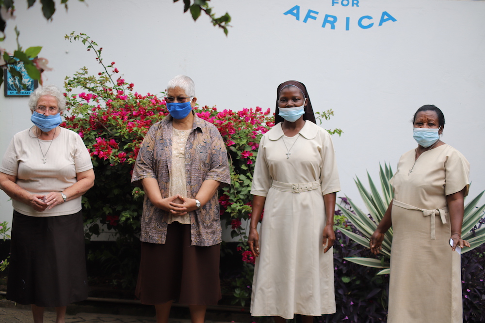 Sr. Miriam Duggan, left, and the other members of Franciscan Missionaries for Africa at Cheshire home for the elderly in Kariobangi slum outside of Nairobi, Kenya. (Doreen Ajiambo) Sr. Miriam Duggan, left, and the other members of Franciscan Missionaries for Africa at Cheshire home for the elderly in Kariobangi slum outside of Nairobi, Kenya. (Doreen Ajiambo)