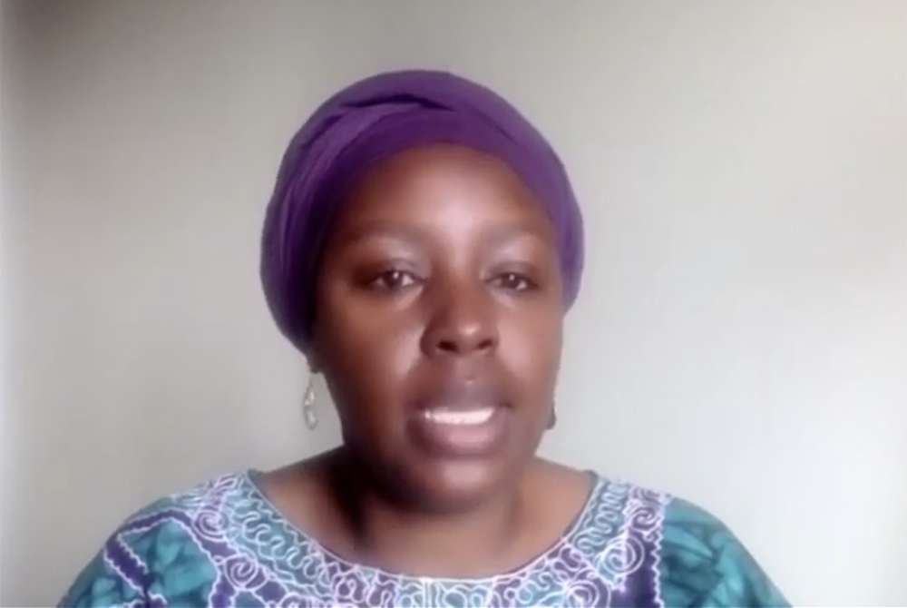 Precious Blood Sr. Mumbi Kigutha speaks as part of Voices of Faith's 16-part series against gender-based violence. (GSR screenshot) Precious Blood Sr. Mumbi Kigutha speaks as part of Voices of Faith's 16-part series against gender-based violence. (GSR screenshot)