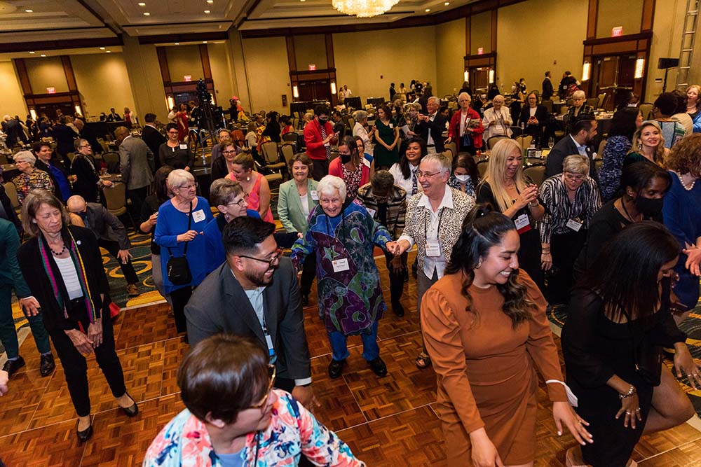 Women religious and other guests at Network's 50th anniversary gala take to the dance floor after the conclusion of the gala program April 22 in Washington, D.C. (Courtesy of Network/Shedrick Pelt)