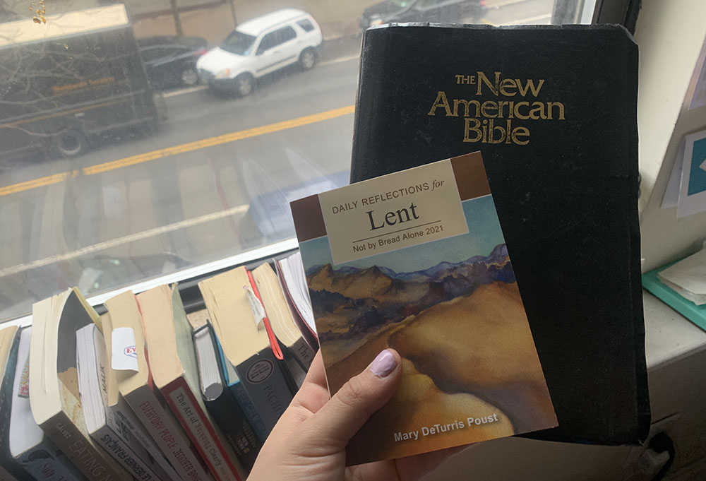 This Lent reflection book was given to my Good Shepherd Volunteer community members and me from a Good Shepherd sister. Reading the Bible is one part of my spirituality goals for my service year. (Provided photo)