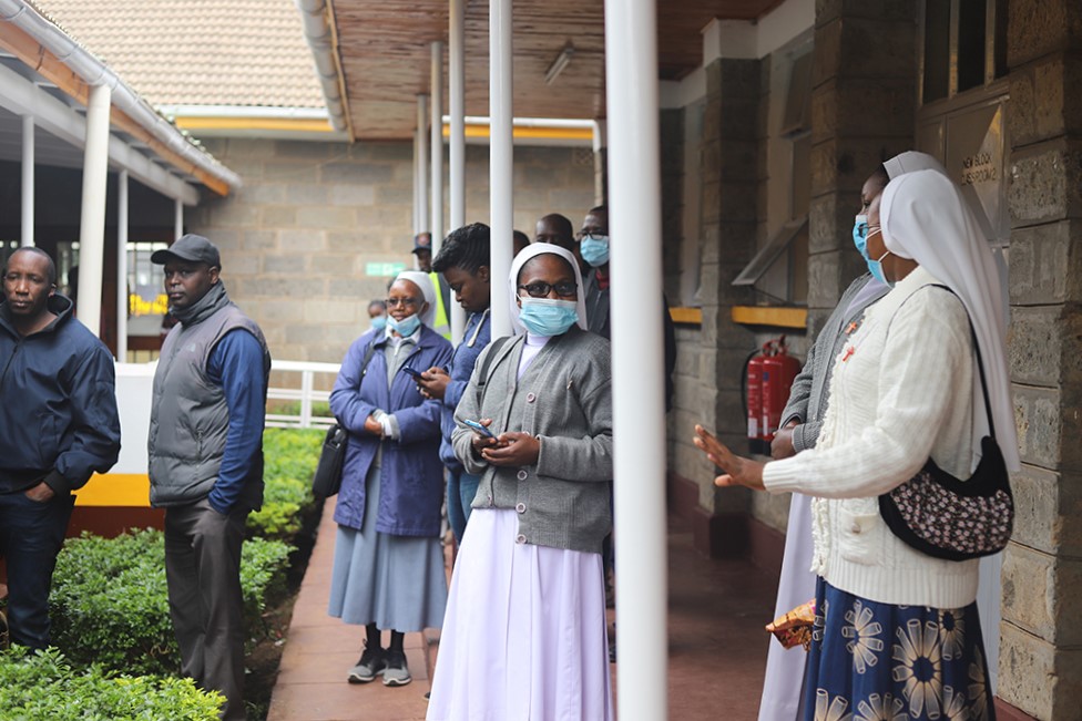Religious sisters queue to vote during Kenya's general election Aug. 9 at the Milimani Primary School polling station in Nairobi, Kenya. (GSR photo/Doreen Ajiambo)