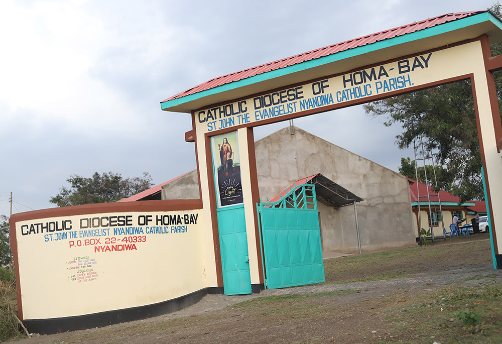 The main entrance of St. John the Evangelist Nyandiwa Catholic parish in the Homa Bay diocese in southwestern Kenya. (GSR photo/Doreen Ajiambo) The main entrance of St. John the Evangelist Nyandiwa Catholic parish in the Homa Bay diocese in southwestern Kenya. (GSR photo/Doreen Ajiambo)