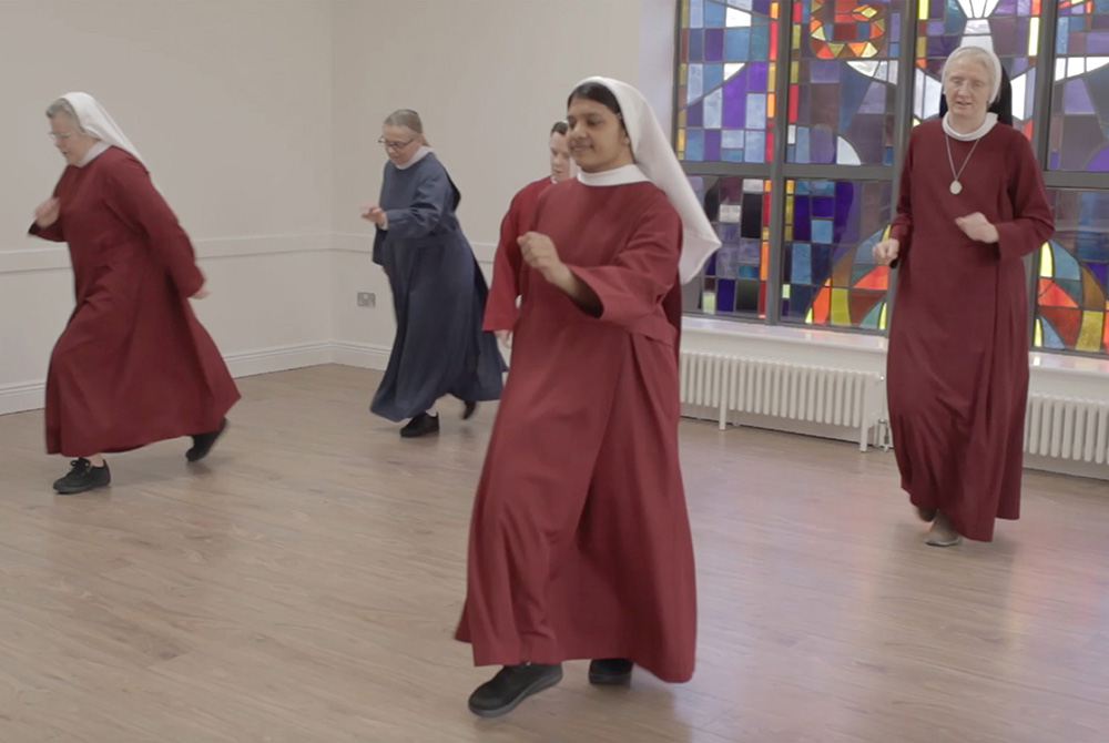 Members of the Redemptoristine Nuns of Dublin take part in the "Jerusalema" dance challenge at the Monastery of St. Alphonsus in north Dublin. (Courtesy of Sr. Lucy Conway)