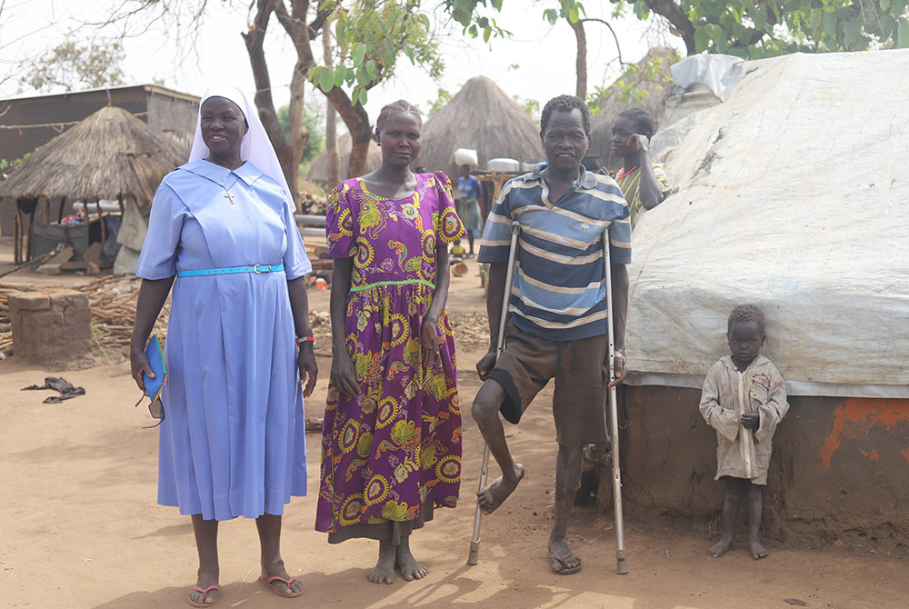 Sr. Lucy Akera visits refugees at Palabek camp Feb. 20 in northern Uganda. She trains and sensitizes refugees on the importance of farming. (GSR photo/Doreen Ajiambo)