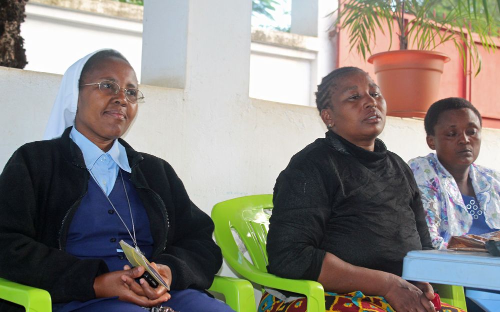 Sr. Kellen Muthoni of the Sisters of Notre Dame addresses women in Arusha, Tanzania, in June.