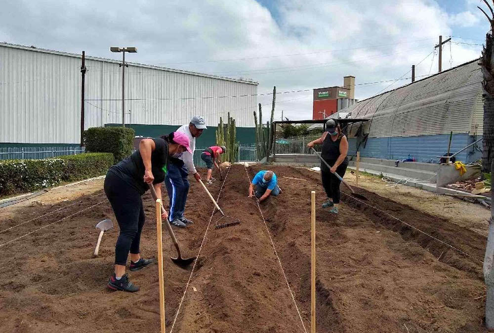 Volunteers prep the community garden, part of the new Community Resource Center at Our Lady of Guadalupe Parish in San Diego. (Courtesy of the Sisters of Mercy of the Americas)