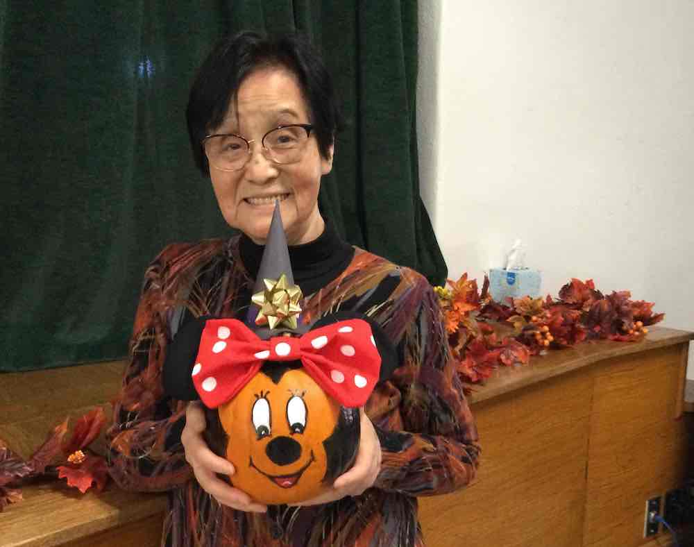 Sr. Regina Kabayama with "the Great Pumpkin" (School Sisters of Notre Dame)