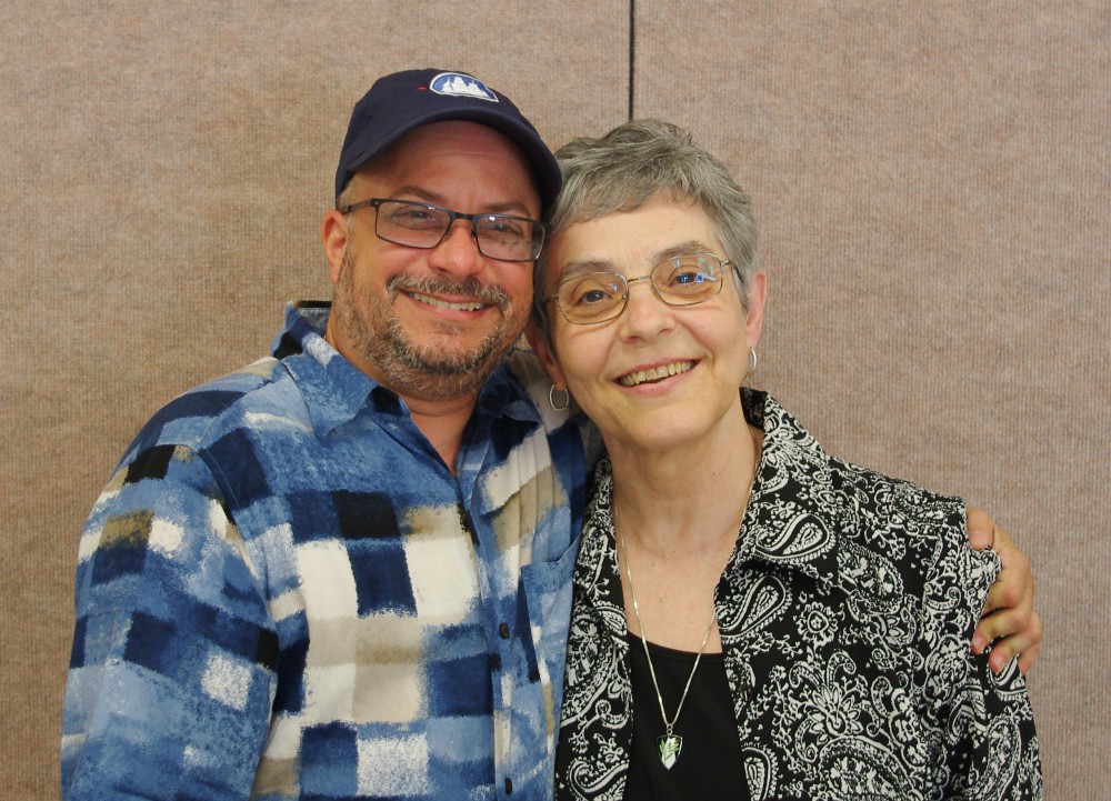 Sr. Luisa Derouen, right, with Scotty, who asserts, "I am of God and I have beauty in this world that can only be viewed by those who choose to see it." (Provided photo)
