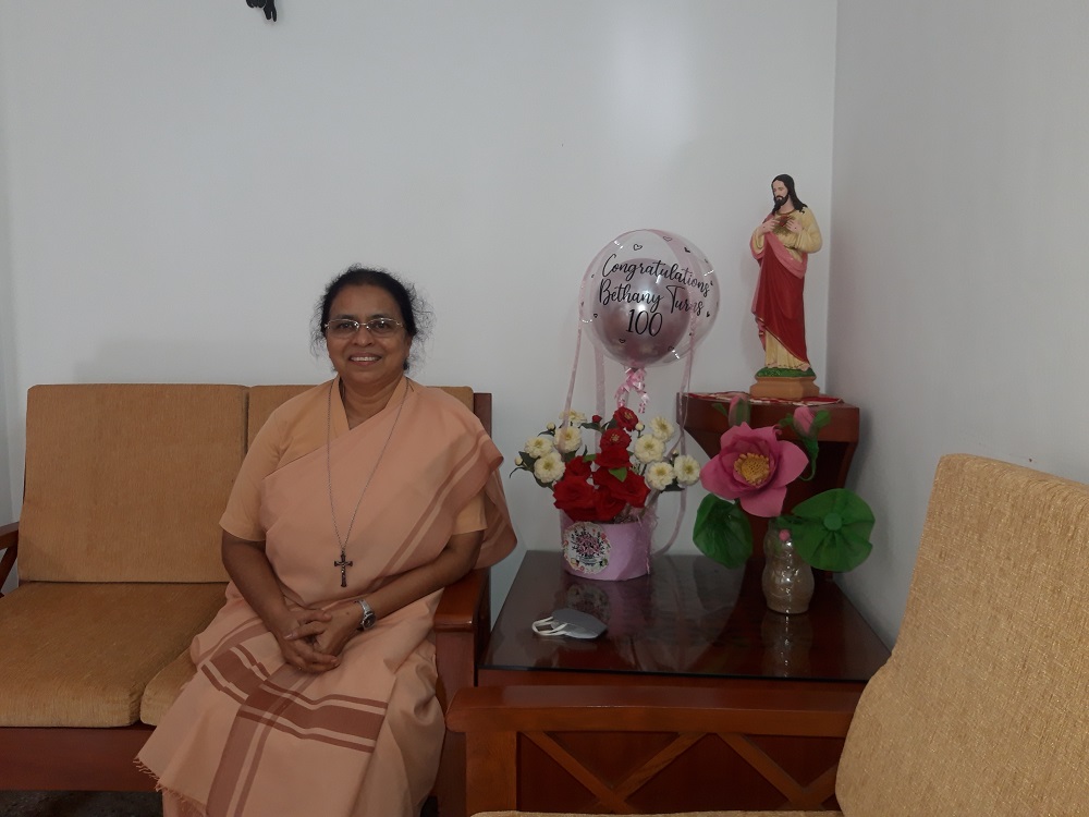 Shanthi Priya Sr. Shanthi Priya is coordinator of the Bethany Lay Associates, shown here at the headquarters of her congregation in Bendur, Mangaluru, southern India. (Thomas Scaria)