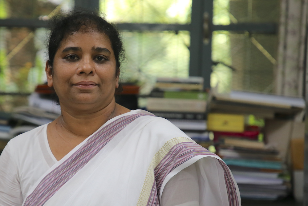 Holy Cross Sr. Shikha Laetitia Gomes at her office in Holy Cross College in Dhaka (Sumon Corraya)