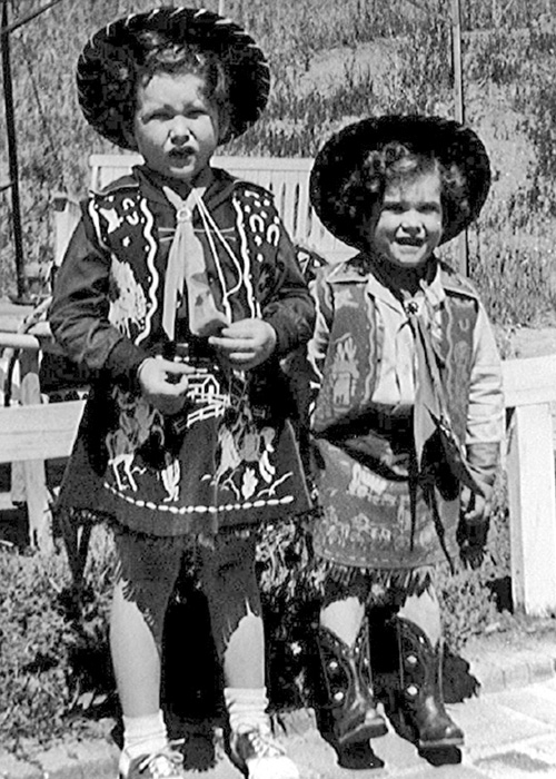 Sr. Simone Campbell and her sister Katy dressed as cowgirls in about 1952. (Courtesy of Simone Campbell)