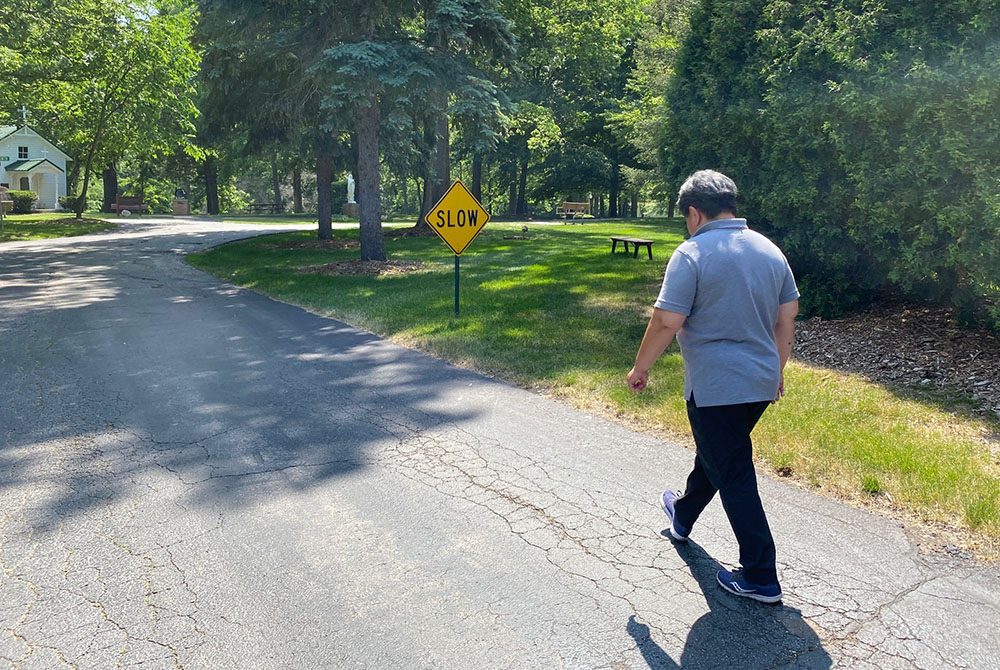 Sr. Cristina Soyao uses nature to cope with these challenging times. Taking a walk, noticing the beauty of creation, and finding the moon in the early evening hours gives her comfort. (Courtesy of Franciscan Sisters of the Sacred Heart)