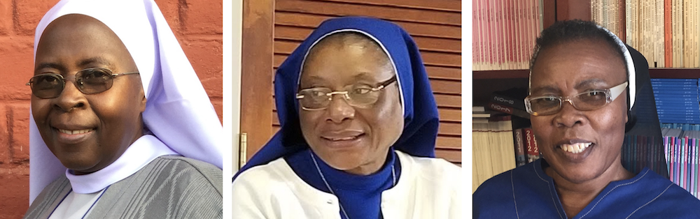 From left: Sr. Hellen Bandiho is from Tanzania and is a member of the Sisters of St. Therese of the Child Jesus; Sr. Margaret Mary Ajebe-Sone is from Cameroon and is a member of the Sisters of St. Therese of the Child Jesus of Buea; Sr. Aloysia Makoae is 