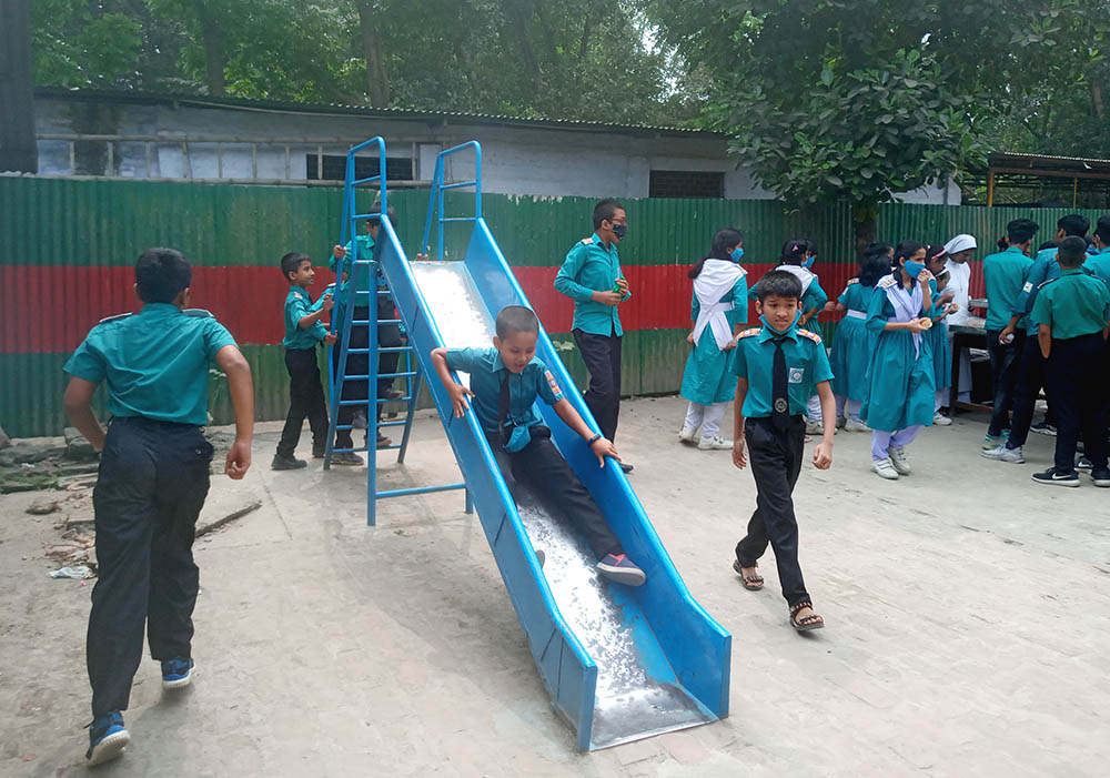 St. Francis Xavier High School students take a break during the school day. (Sumon Corraya)