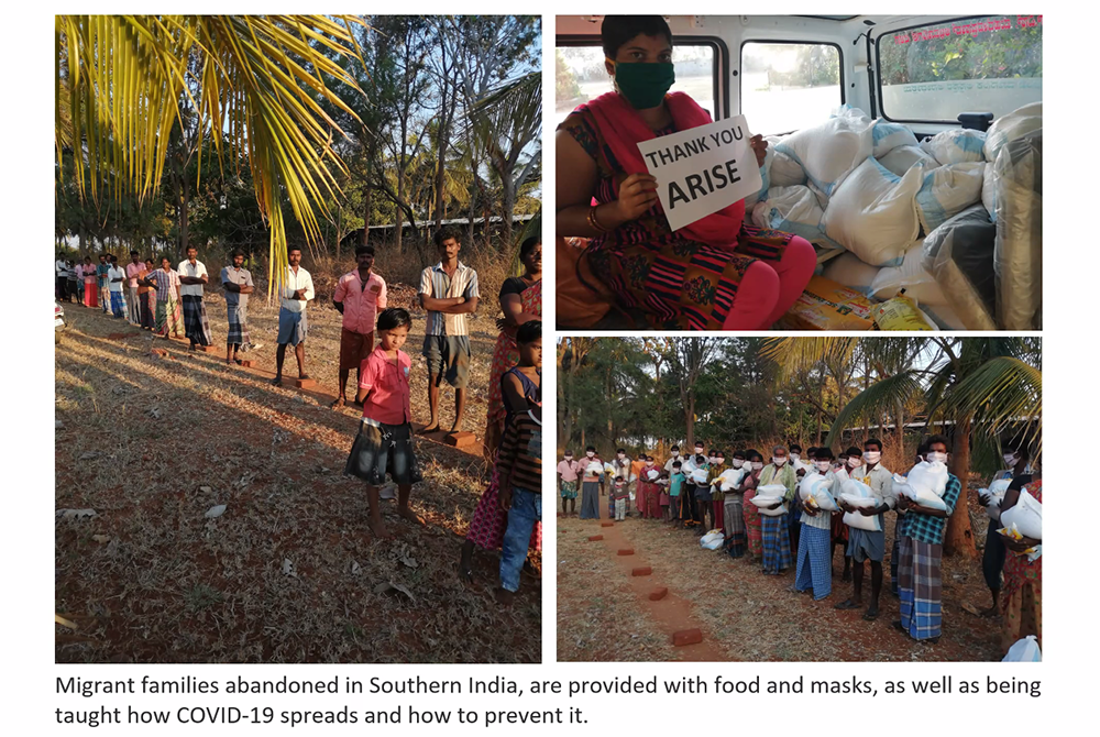 At a webinar Dec. 2 hosted by the Conrad N. Hilton Foundation's Catholic Sisters Initiative about human trafficking, Luke de Pulford, director of the UK-based anti-trafficking organization Arise, shared photos of the organization's work in southern India.