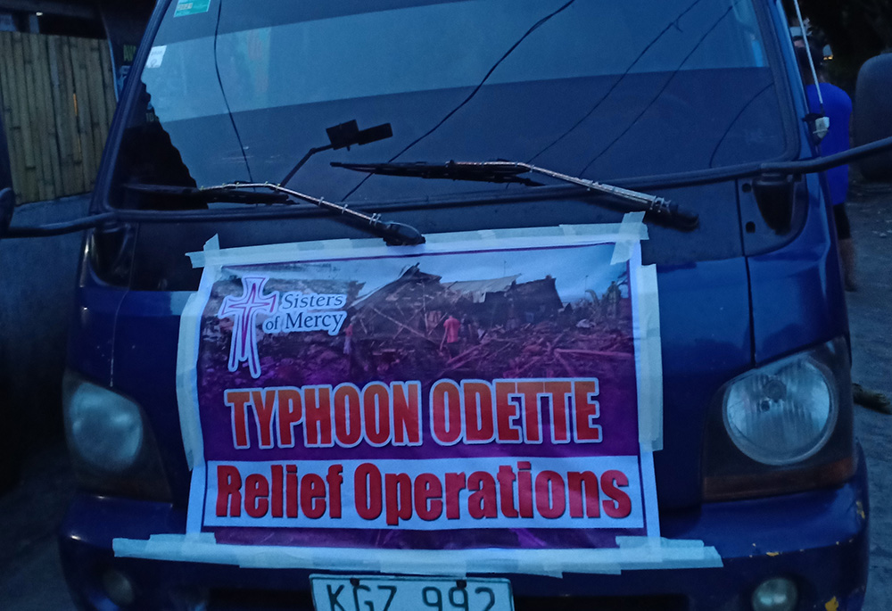 One of the vehicles the Mercy Sisters from Mindanao used to carry the relief goods they brought to Southern Leyte in the Visayas. (Courtesy of the Religious Sisters of Mercy)