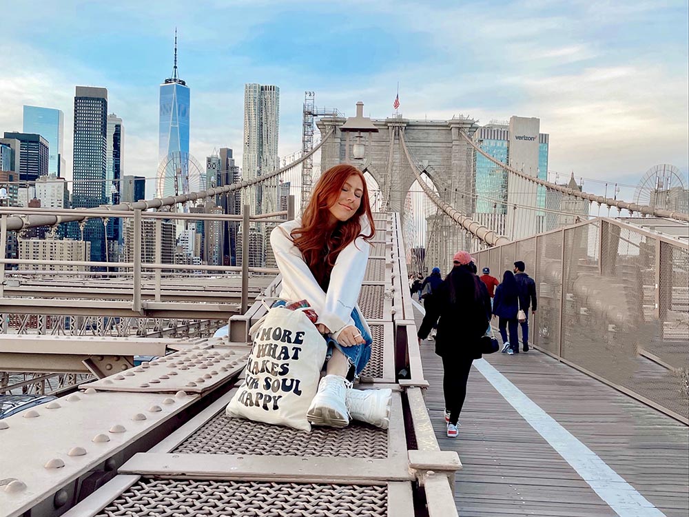 I have a fond memory of walking over the Brooklyn Bridge after work one day. A very nice stranger from Israel asked if I wanted a picture, and we became friends. (Sagi Avni)