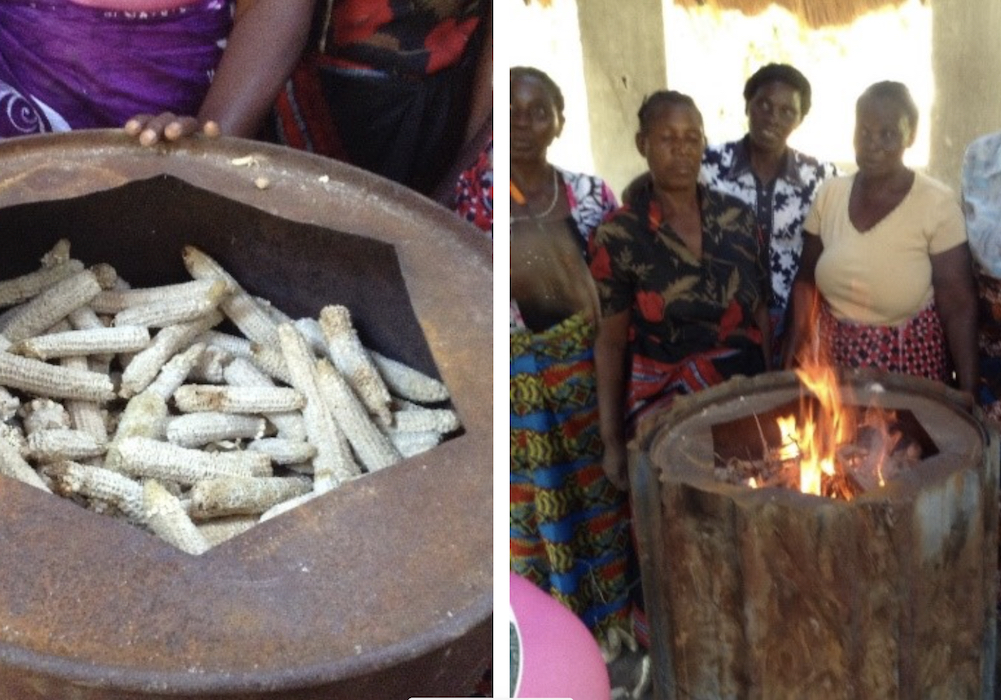 Preserving trees by making charcoal from paper litter