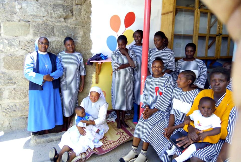 Dimesse sisters visit inmates at Nyahururu’s Thomson Falls Women’s Prison in Kenya. Some of the inmates here are taking care of their children while in prison. (Courtesy of the Dimesse sisters)